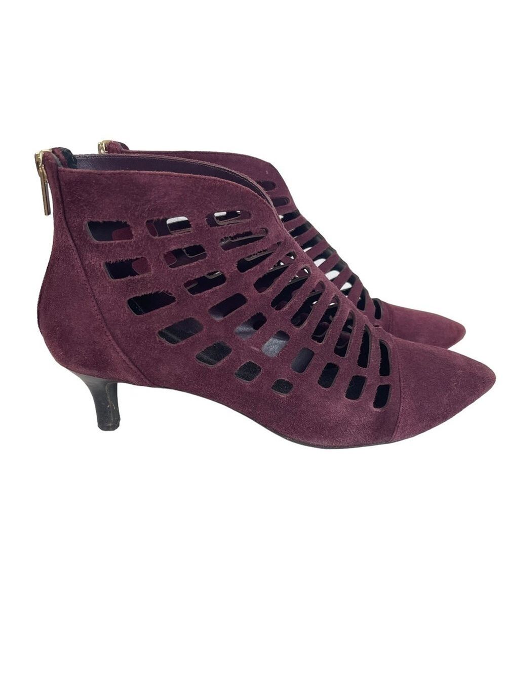 Rockport Total Motion Kalila Boots Size 9 Purple Cutouts Low Heel Chiccore